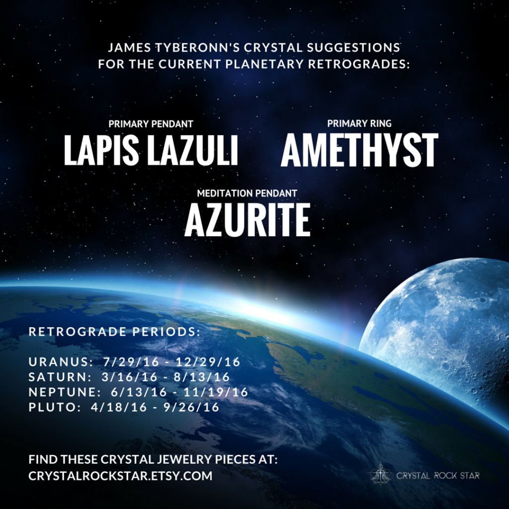 Crystal Suggestions for the 2016 Planetary Retrogrades Crystal Rock Star Lapis Lazuli Pendant Amethyst Ring Azurite Pendant