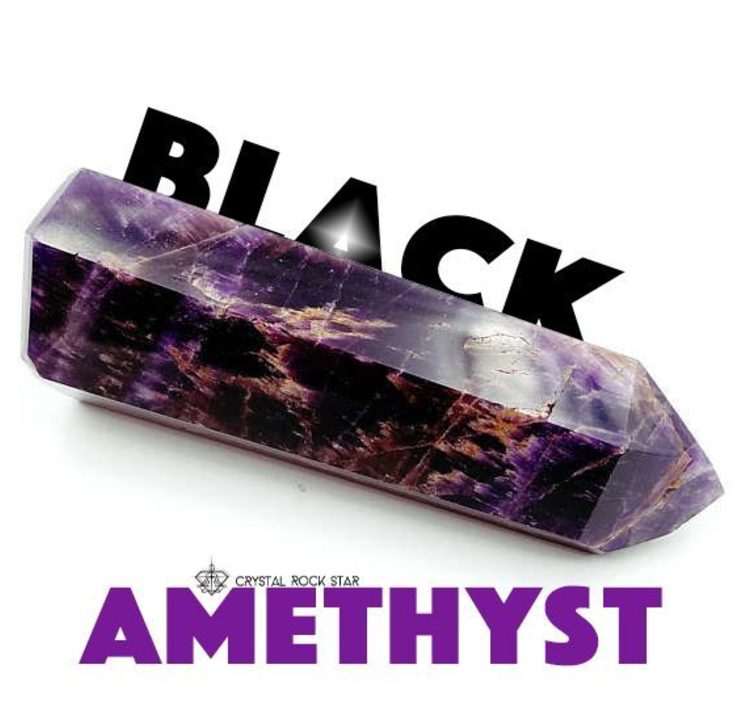 Black Amethyst point for migraine relief and grounding. Crystal Rock Star