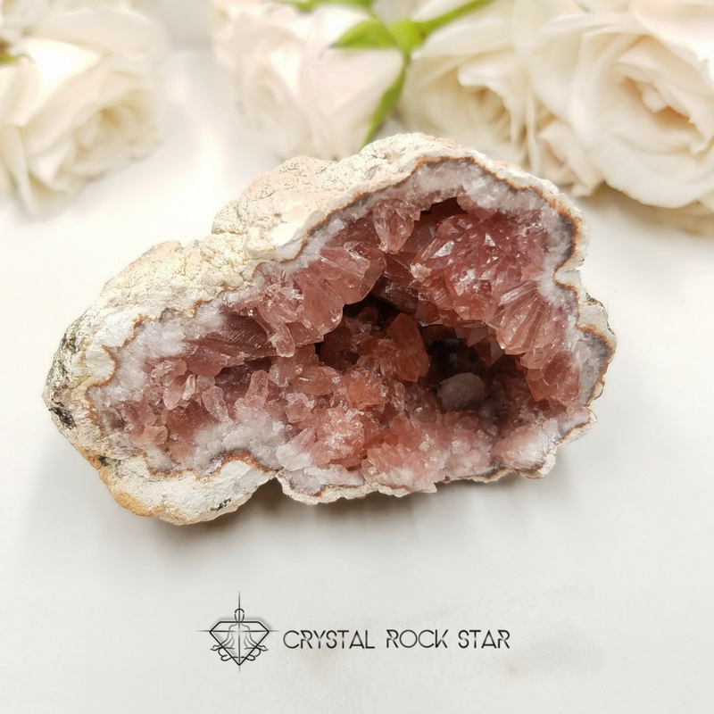 Pink Amethyst Quartz Geode Crystal Rock Star