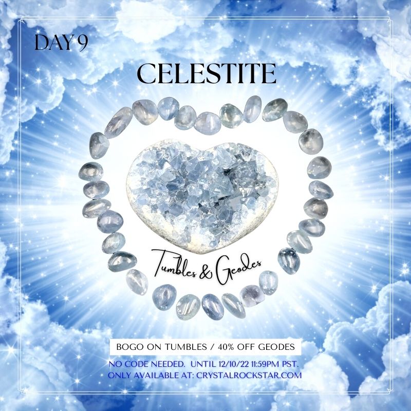 Day 9: Crystal Deal - Celestite Tumbled Geodes Crystals