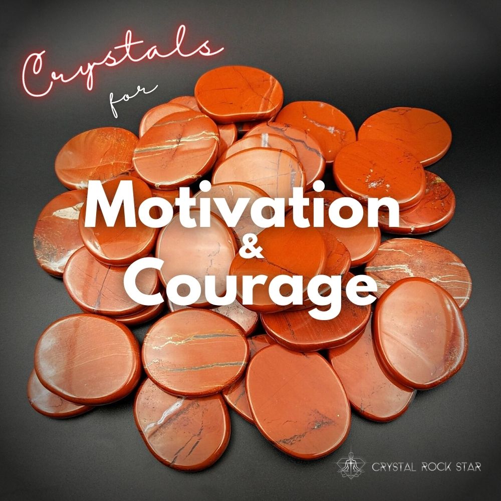 Crystals for Motivation and Courage - CrystalRockStar - Red Jasper Palm Stones